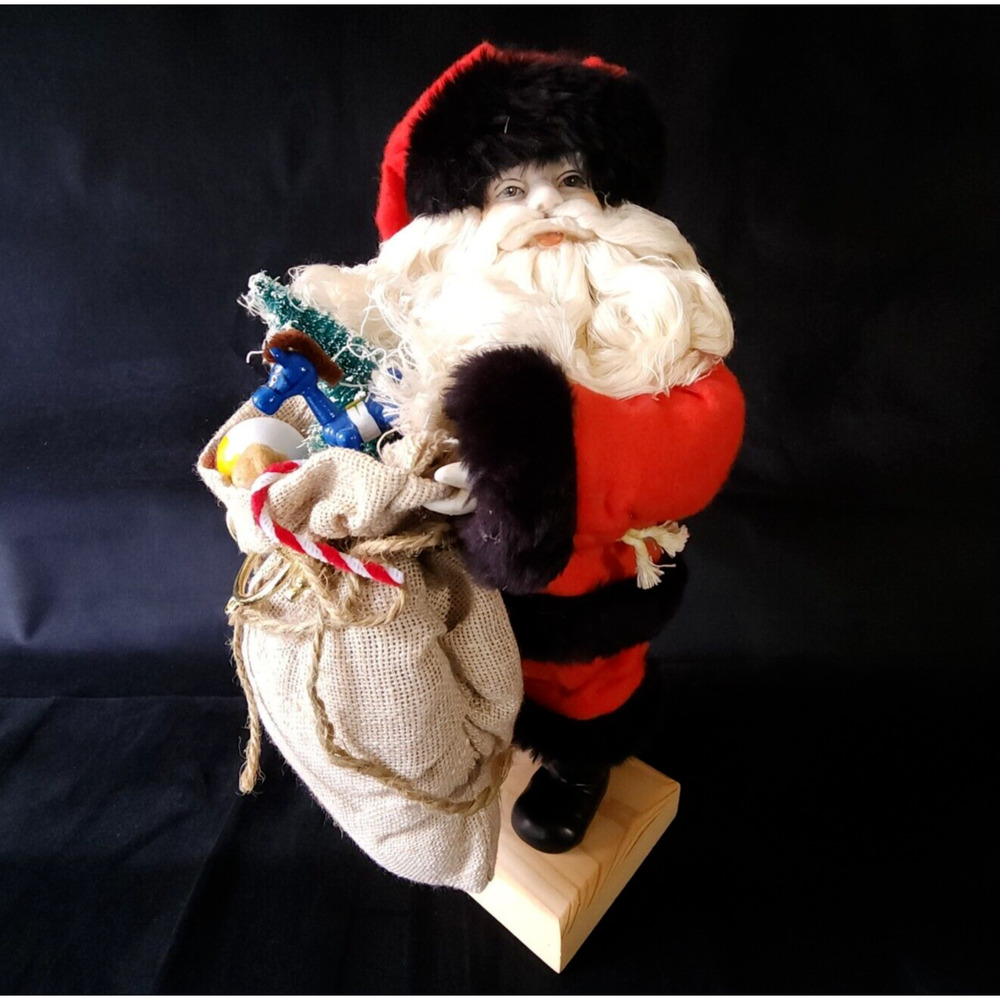 Vintage Christmas 13.5" Porcelain Santa Claus Standing Figure Holiday Decoration
